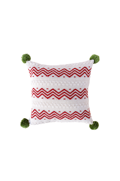 Melange Collection 10" Zig Zag Stripe Pillow In Red