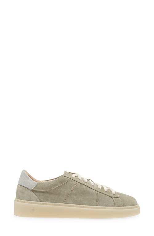 Eleventy Suede Low Top Sneaker In Green