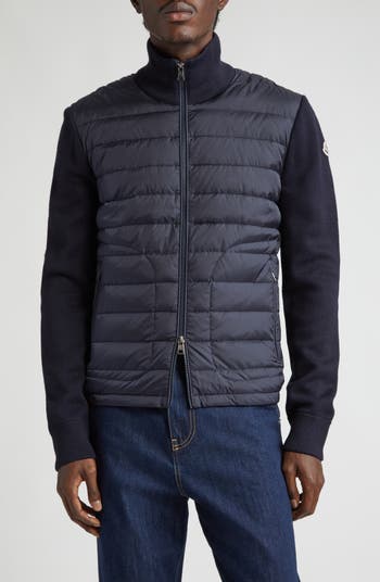 Moncler Quilted Nylon & Knit Cardigan | Nordstrom
