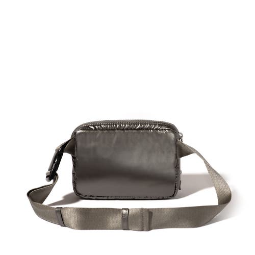 Baggallini Modern Belt Bag Sling In Gunmetal Puff