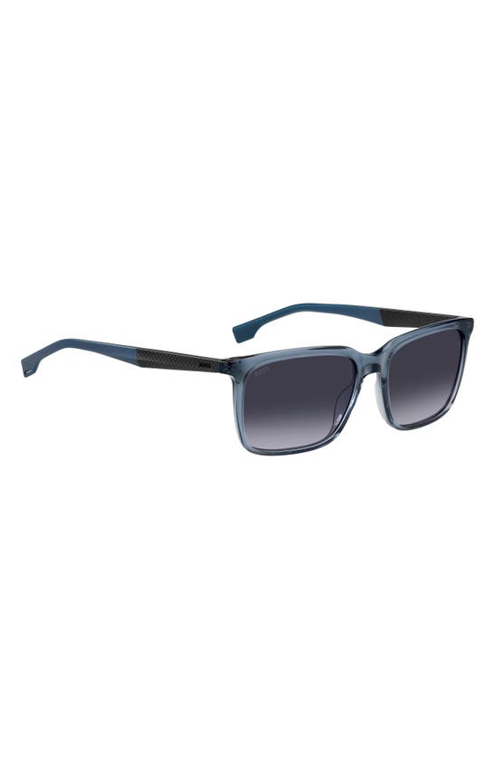Shop Hugo Boss Boss 57mm Rectangular Sunglasses In Blue