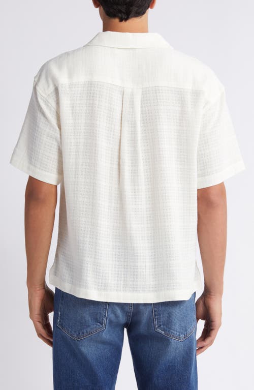 Shop Frame Oversize Textured Cotton Camp Shirt In Off White