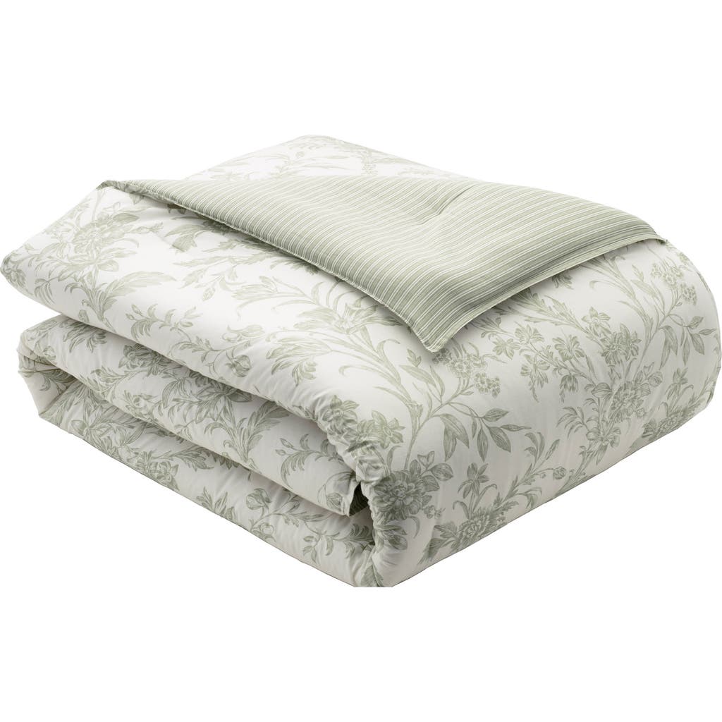 Laura Ashley Natalie Comforter & Sham Set In Sage