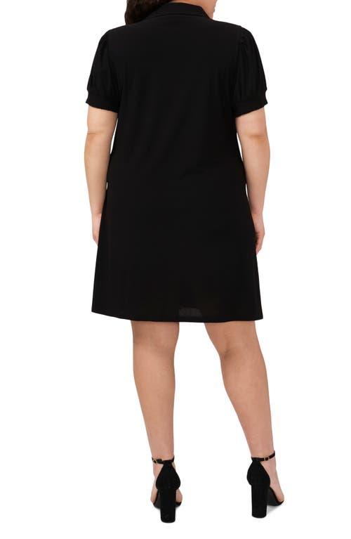 Cece Knit Polo Dress In Rich Black
