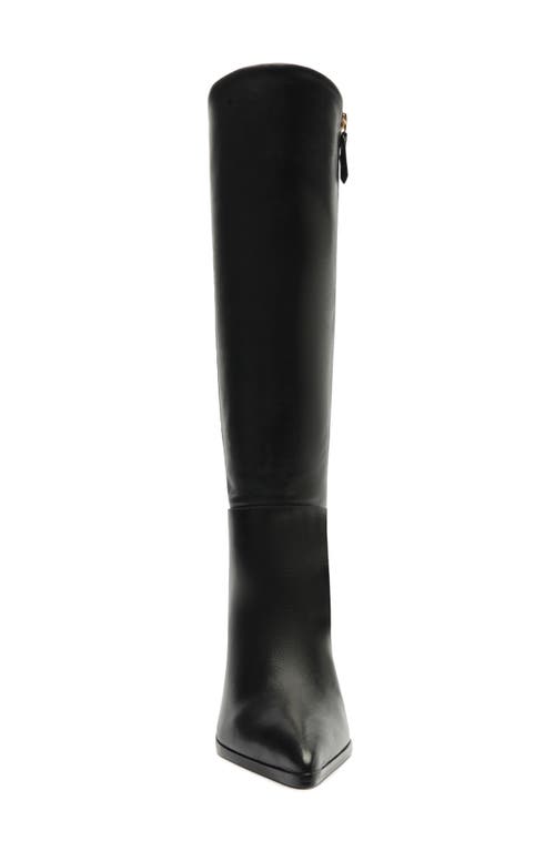 Shop Schutz Mikki Up Block Pointed Toe Knee High Boot In Black