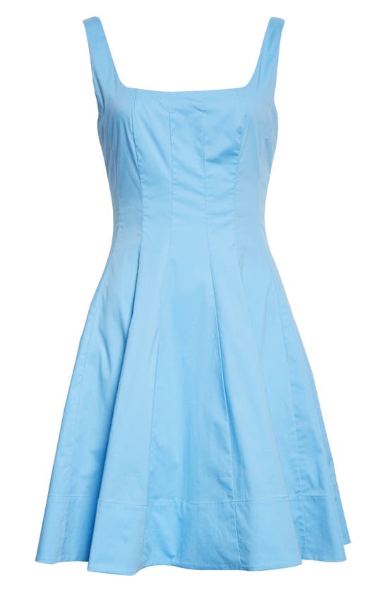 Staud Wells Pleated Minidress In Azure