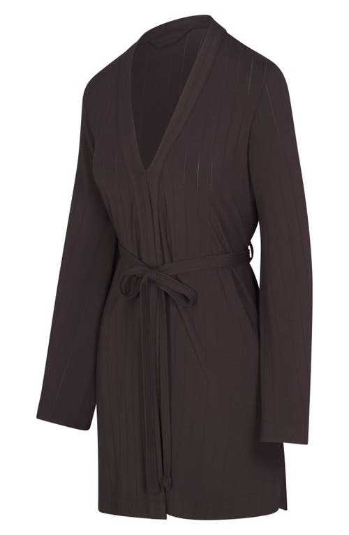 Savage X Fenty Sleek Stitch Robe In Double Espresso Brown