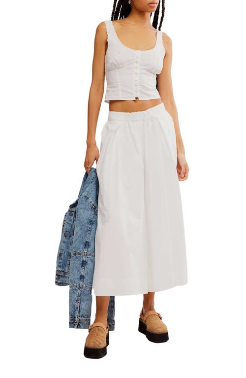 Shop Free People Into You Cotton Crop Top & Wide Leg Pants Set In White