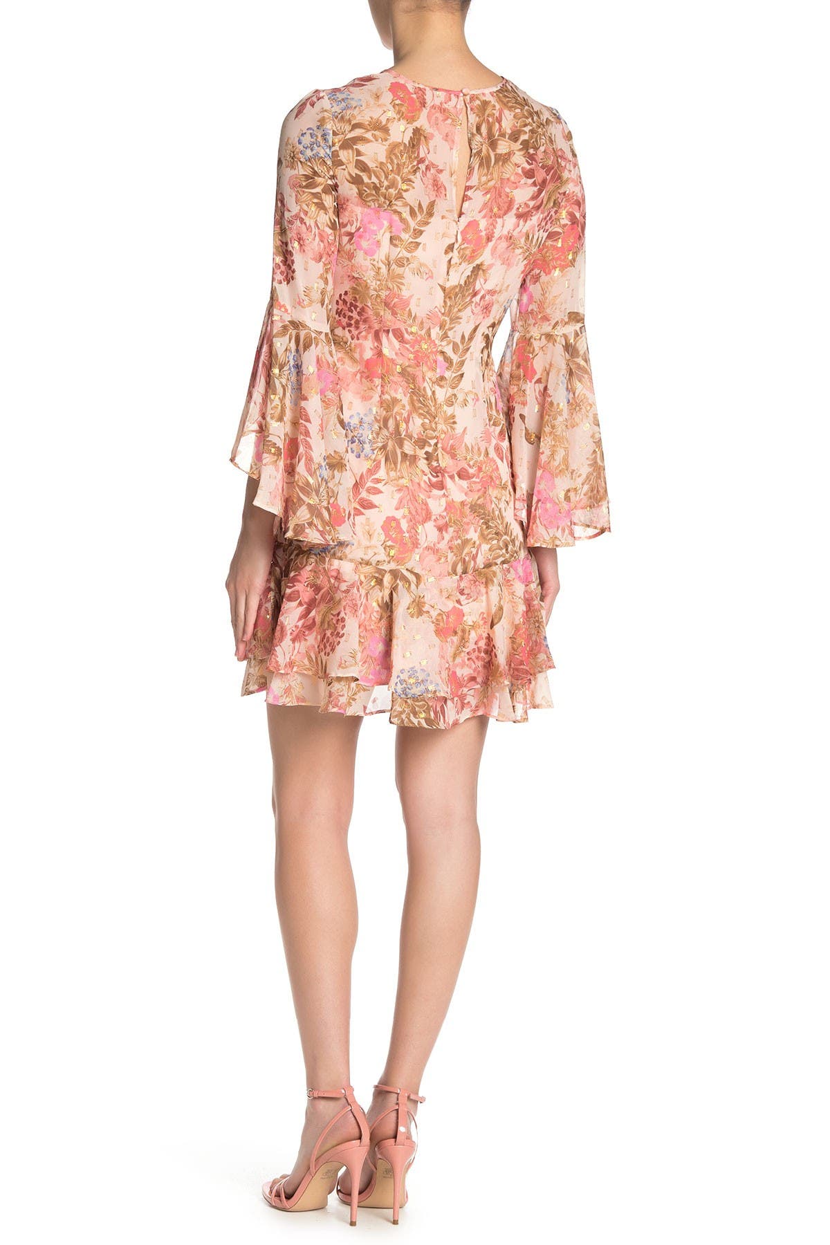 eliza j floral bell sleeve dress