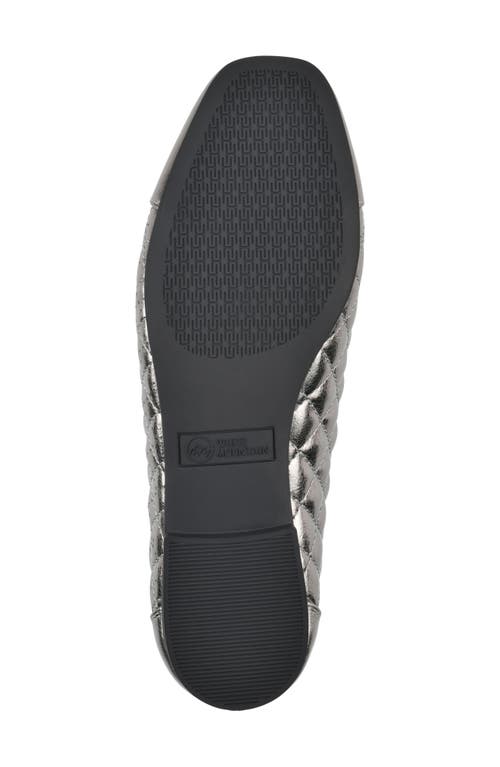 Cliffs By White Mountain Bocah Cap Toe Ballet Flat In Pewter Metallic Smooth