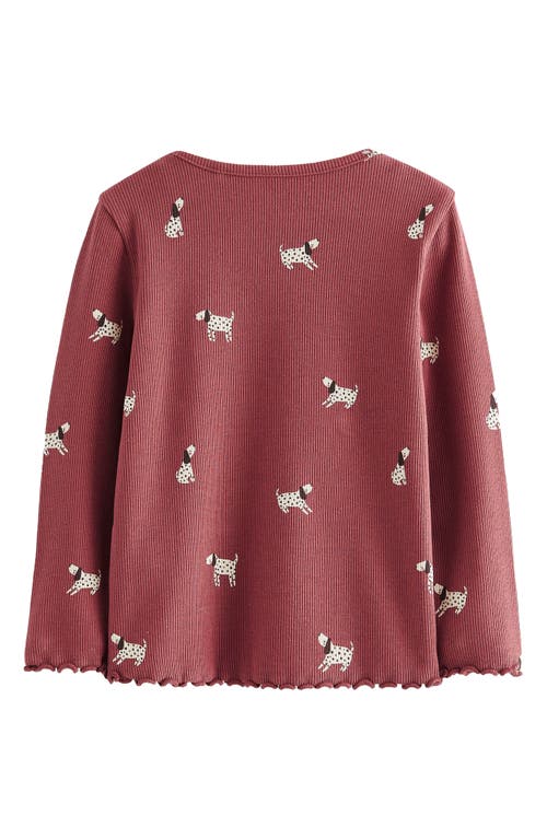 Next Kids' Dalmatian Print Long Sleeve Cotton Rib Top In Red