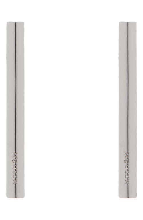 Shop Alexander Mcqueen Crossbar Linear Drop Earrings In Palladium