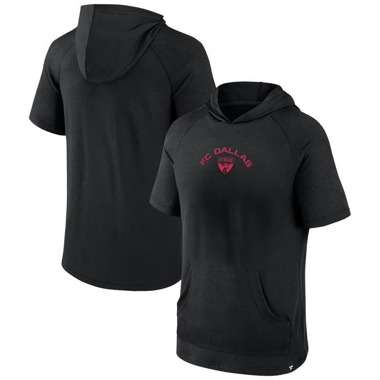 Shop Fanatics Branded Black Fc Dallas Match Raglan Short Sleeve Pullover Hoodie
