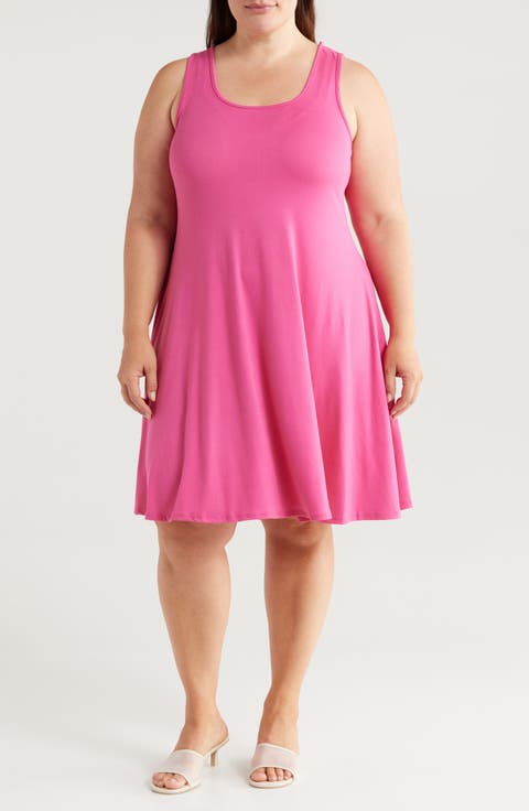 Stretch Fit & Flare Dress (Plus)