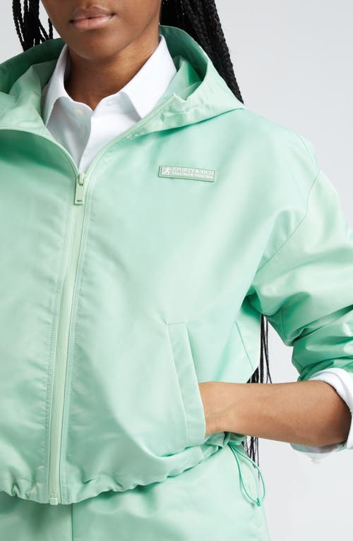 Shop Sporty And Rich Sporty & Rich Good Health Hooded Nylon Windbreaker In Thyme