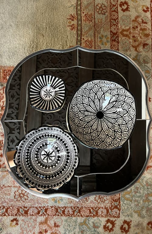 Verve Culture Moroccan Ceramic Nesting Bowls In Black