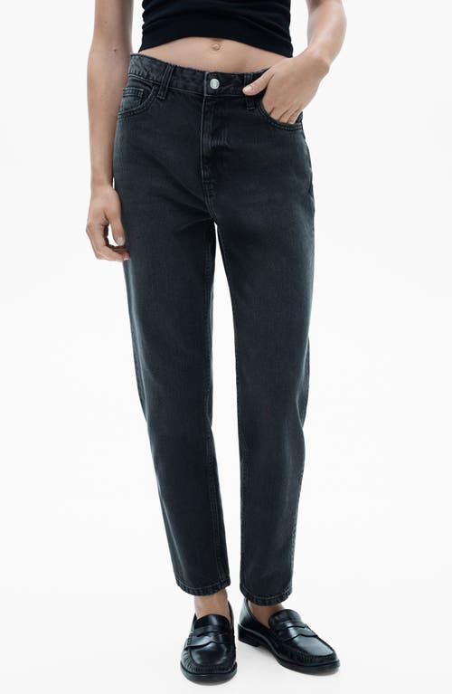 Shop Mango Mom2000 High Waist Nonstretch Skinny Jeans In Black Denim