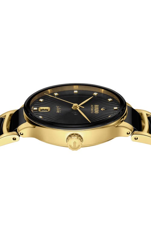 Shop Rado Centrix Automatic Diamond Bracelet Watch, 35mm In Black/gold