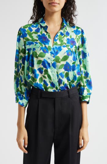 Smythe Floral Gathered Top | Nordstrom