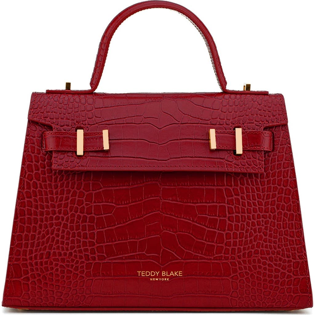 Teddy Blake Ava Croco Gold 11" In Dark Red