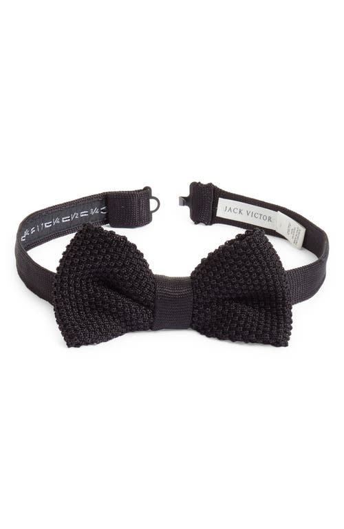 Jack Victor Ingleside Silk Knit Bow Tie in Black