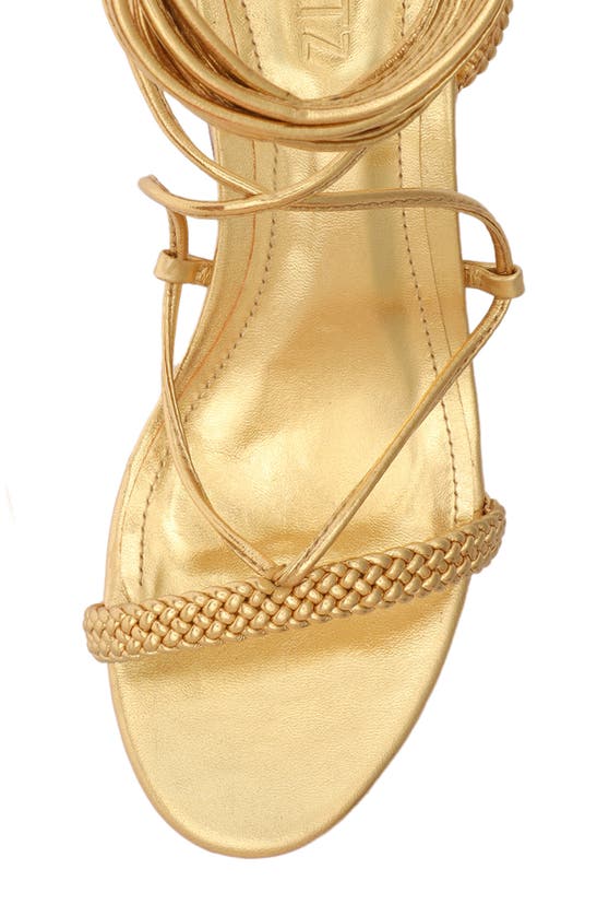 Shop Schutz Maxima Lace-up Platform Sandal In Ouro Claro Orch