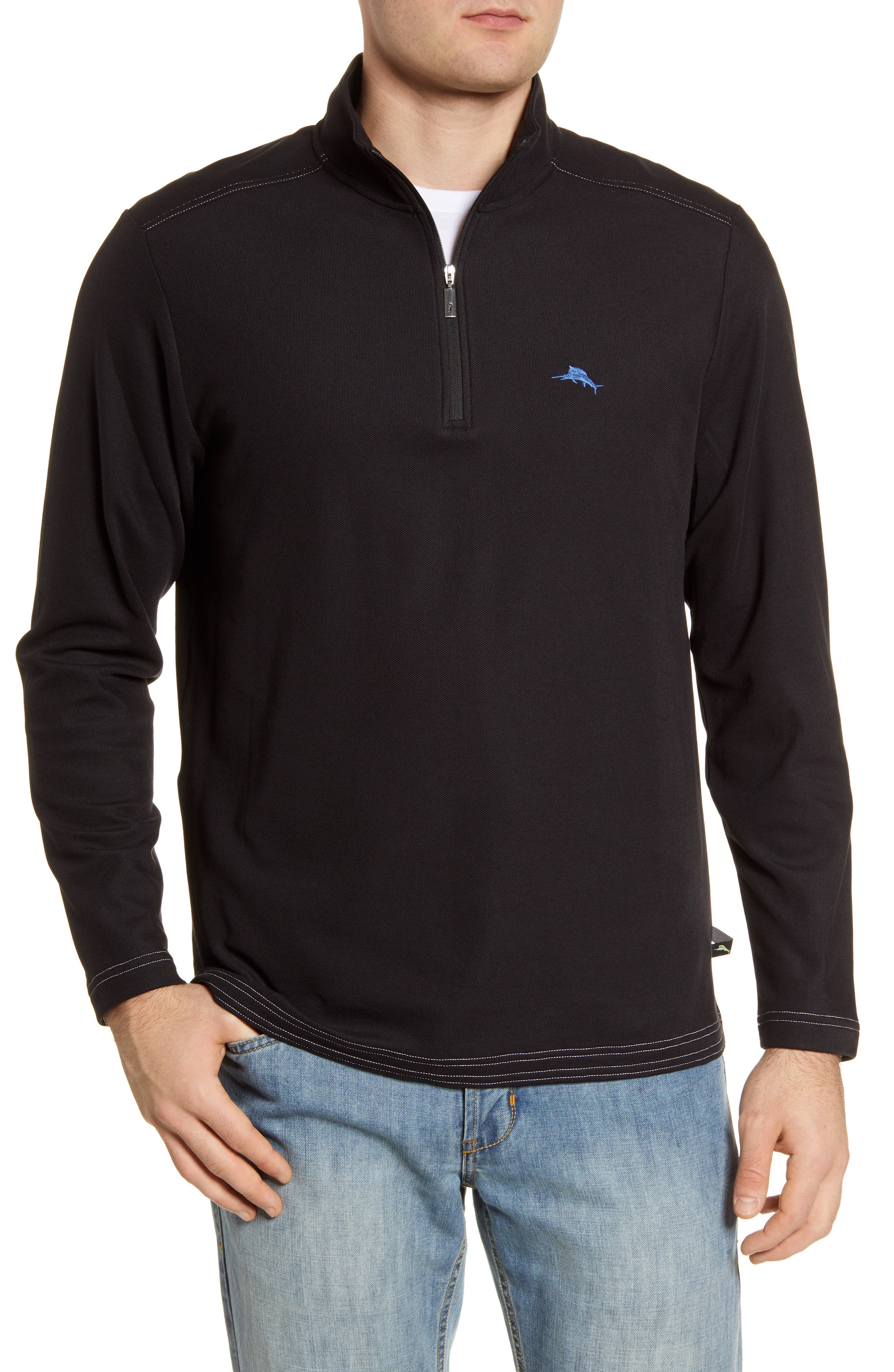 Tommy Bahama Emfielder 2.0 IslandZone® Quarter Zip Piqué Pullover