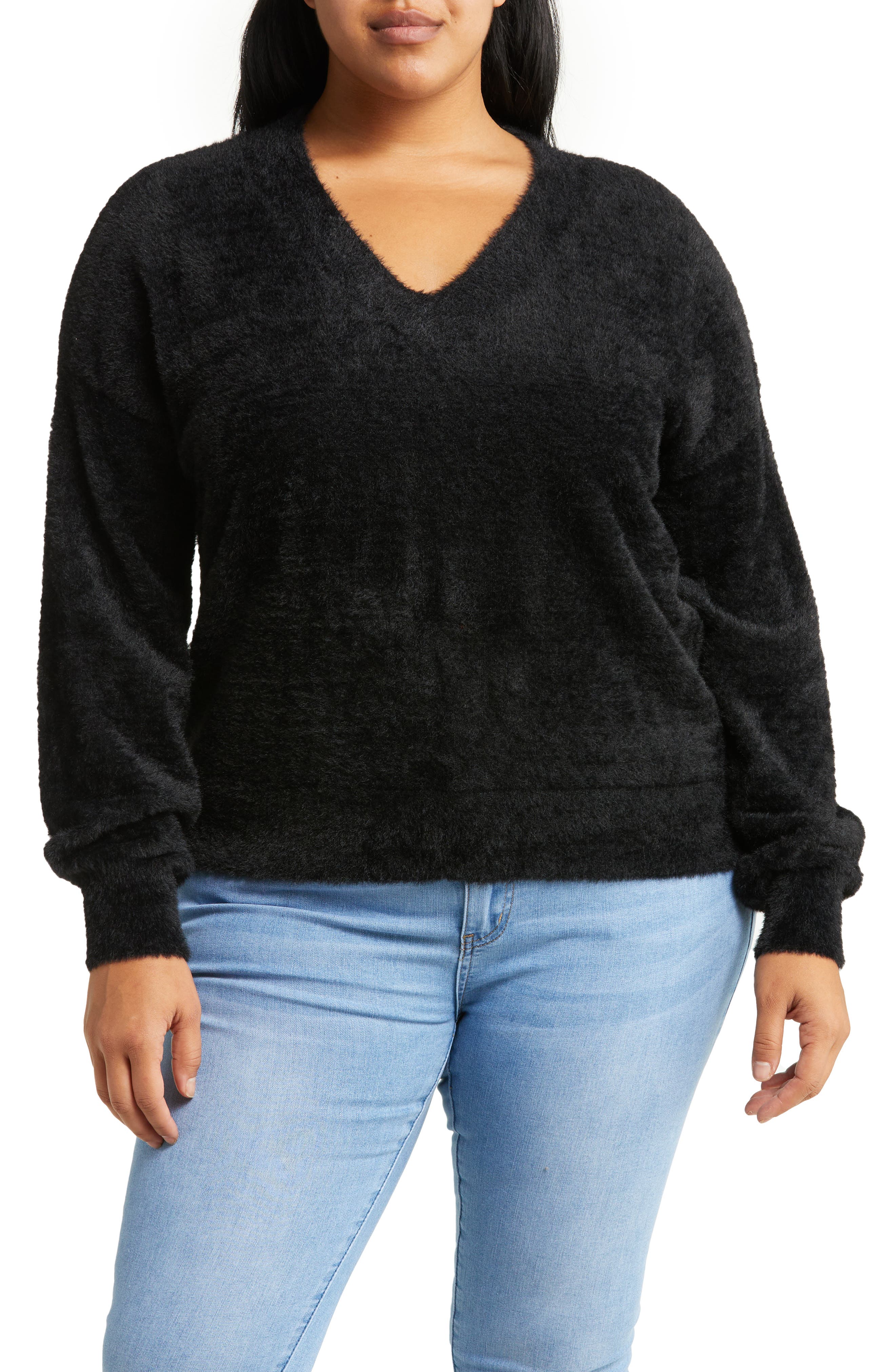 Black V-Neck Sweaters | Nordstrom Rack