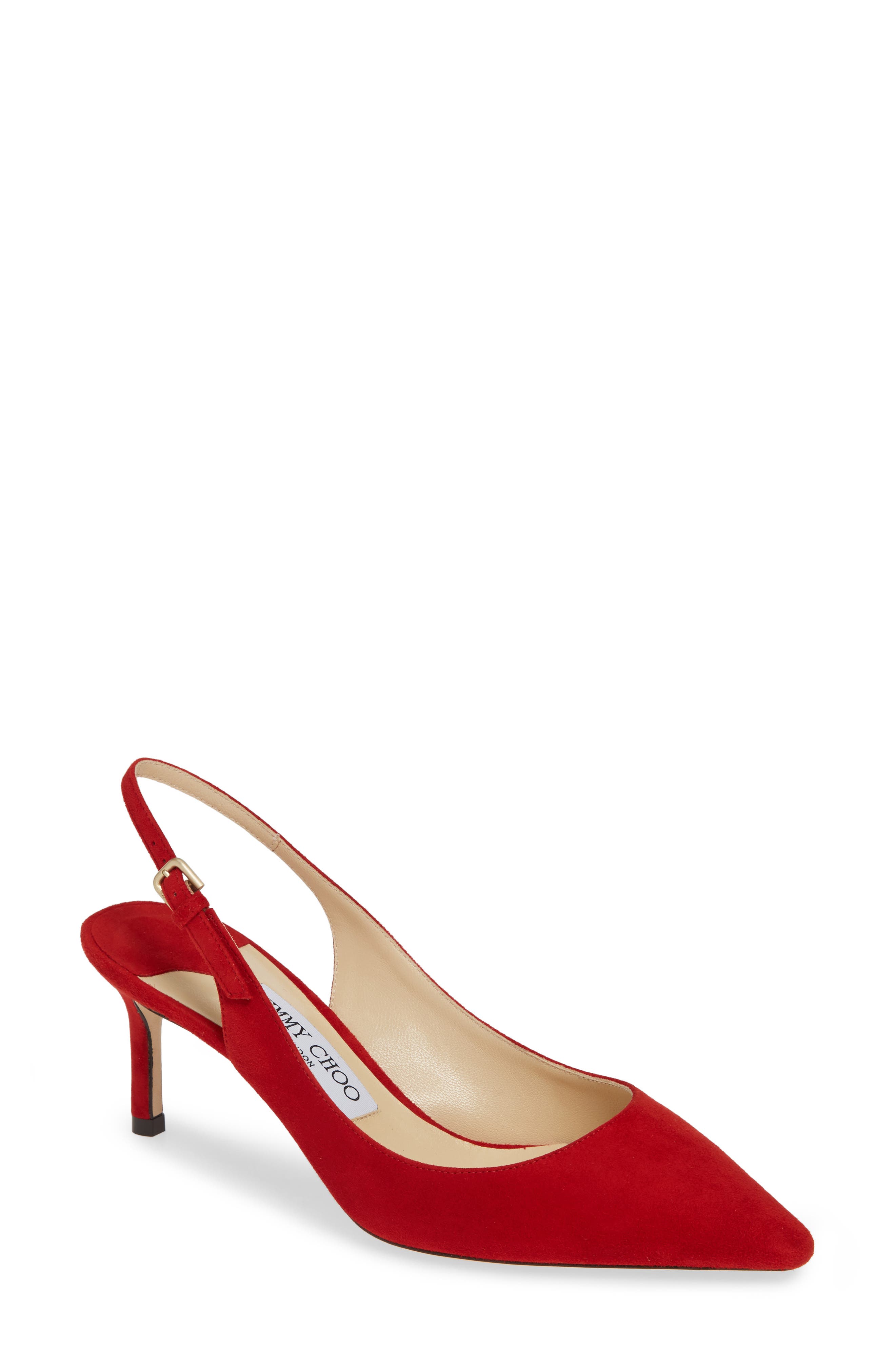 Jimmy Choo Erin Pointy Toe Slingback Pump, Red