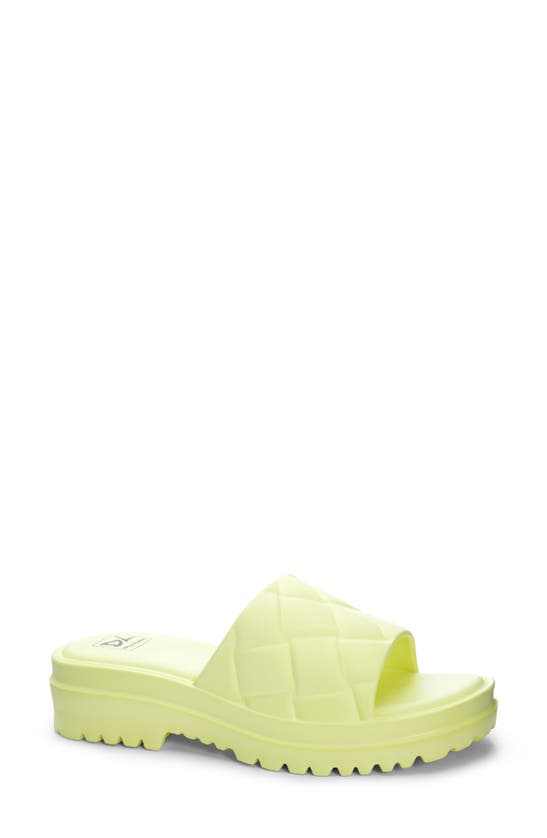 Dirty Laundry Lightning Slide Sandal In Lime Green