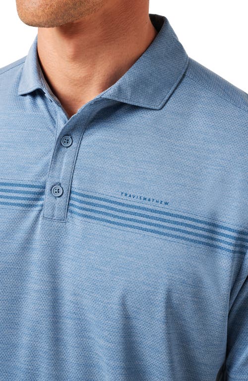 Shop Travismathew Heater Pro Chest Stripe Polo In Light Teal