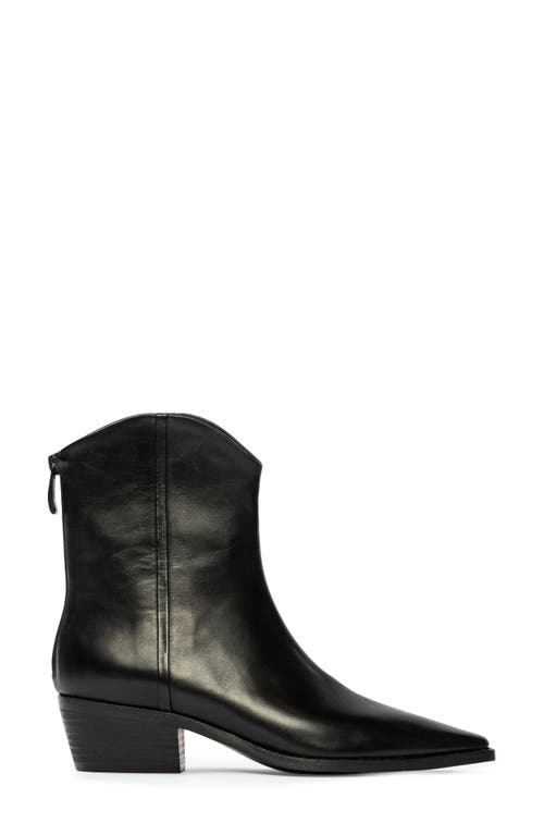Black Suede Studio Reed Pointed Toe Western Boot In Black