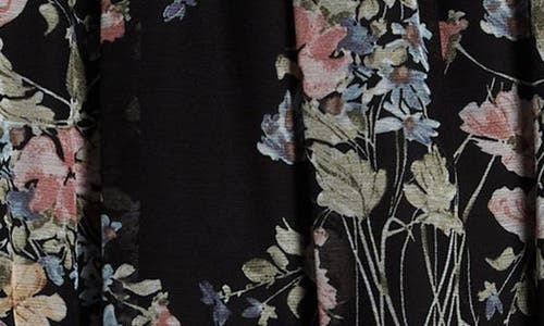 Ava & Yelly Kids' Floral Ruffle Strap Maxi Dress In Black