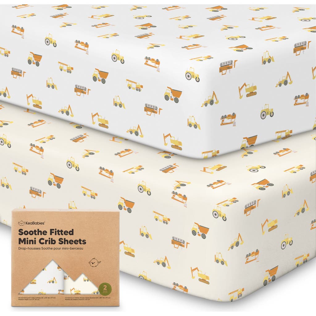 Keababies Soothe Fitted Mini Crib Sheet In Construction