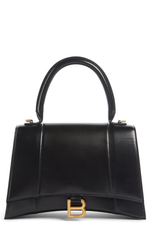 Balenciaga Hourglass Leather Top Handle Bag in Black at Nordstrom