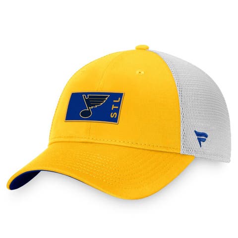 Men's Fanatics Branded Blue/Yellow St. Louis Blues 2022 NHL Draft Authentic Pro Flex Hat