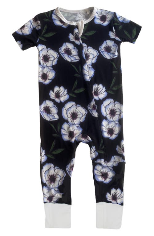Peregrine Kidswear Violet Magnolia Fitted Convertible Footie Pajamas Purple at Nordstrom,