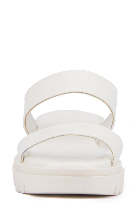 Olivia Miller Tempting Platform Slide Sandal In White