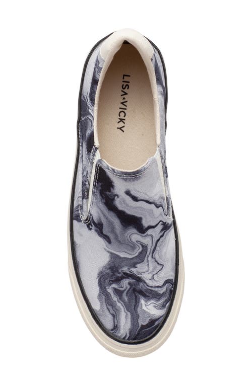 Shop Lisa Vicky Joy Ride Slip-on Sneaker In Black/white Tie Dye Canvas