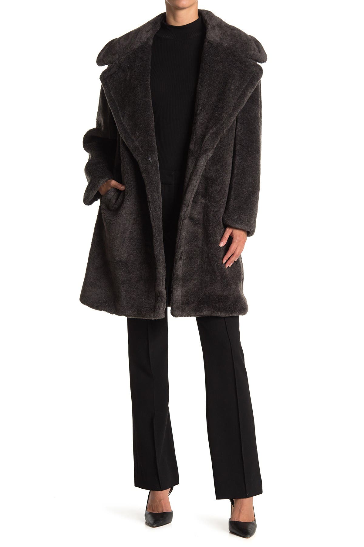 Donna Karan Faux Fur Coat Research Engr Tu Ac Th