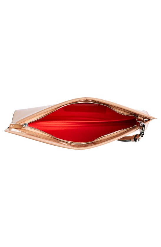 Shop Christian Louboutin Loubitwist Patent Leather Clutch In Blush