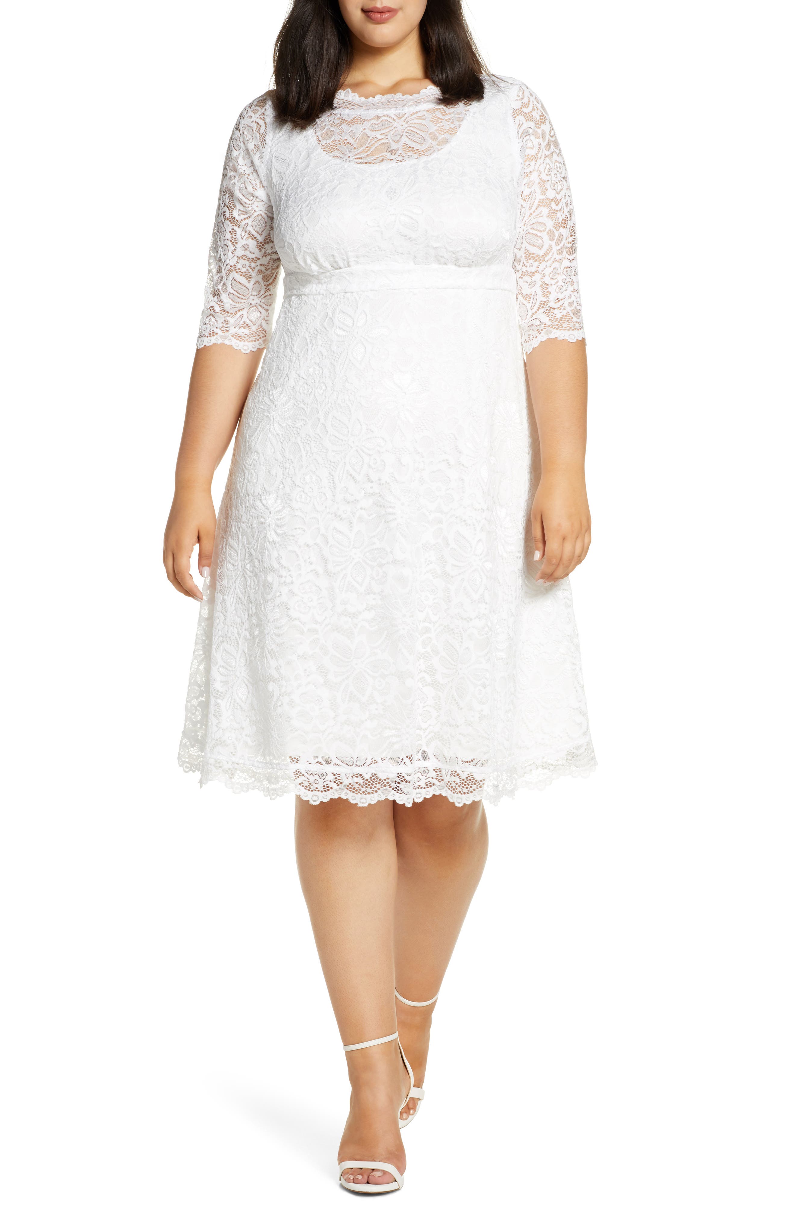 Kiyonna Pretty in Lace Cocktail Dress (Plus Size) Nordstrom