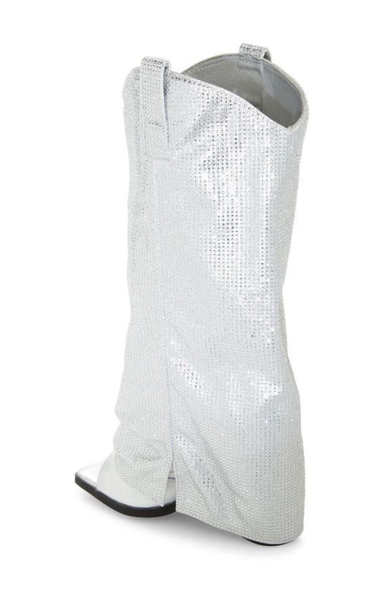 Shop Azalea Wang Alaric Open Toe Boot In Silver