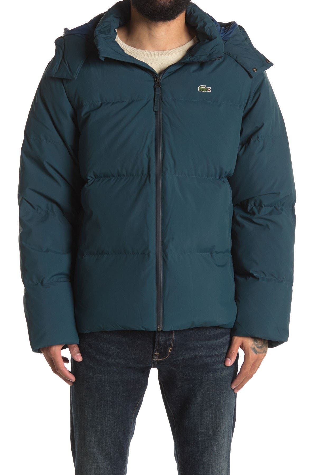 Lacoste Quilted Puffer Jacket In Charron | ModeSens