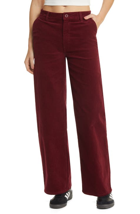 Buy Sinsay women slim fit plain pants maroon Online