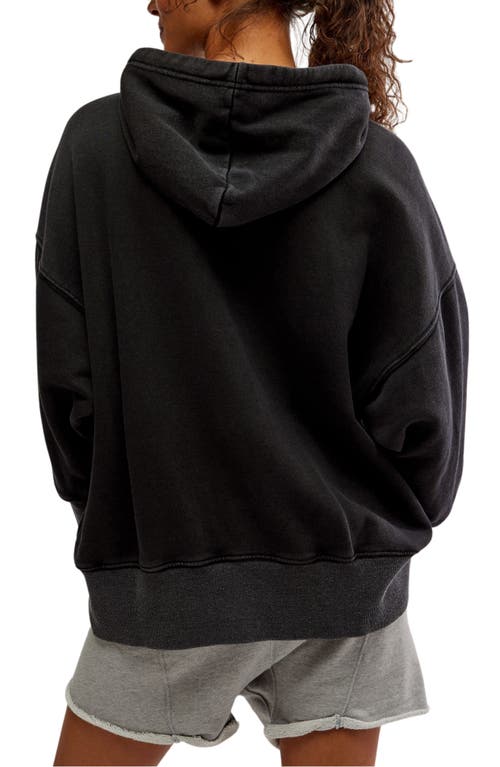 Shop Free People Sprint To The Finish Oversize Cotton Blend Hoodie In Black