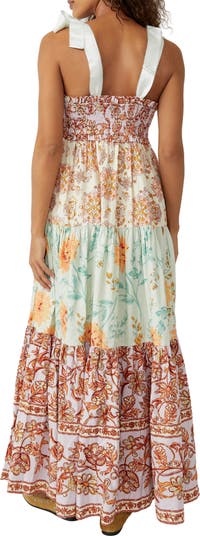 Bluebell Mixed Print Cotton Maxi Dress