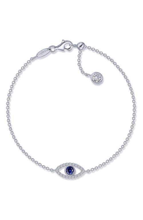Simulated Diamond & Lab-Created Sapphire Evil Eye Bracelet in Blue