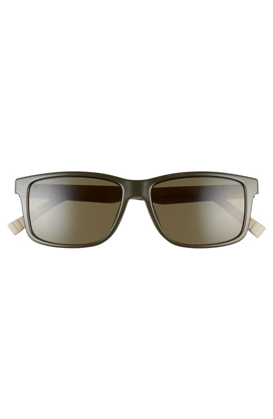Shop Ferragamo 57mm Square Sunglasses In Dark Green/beige