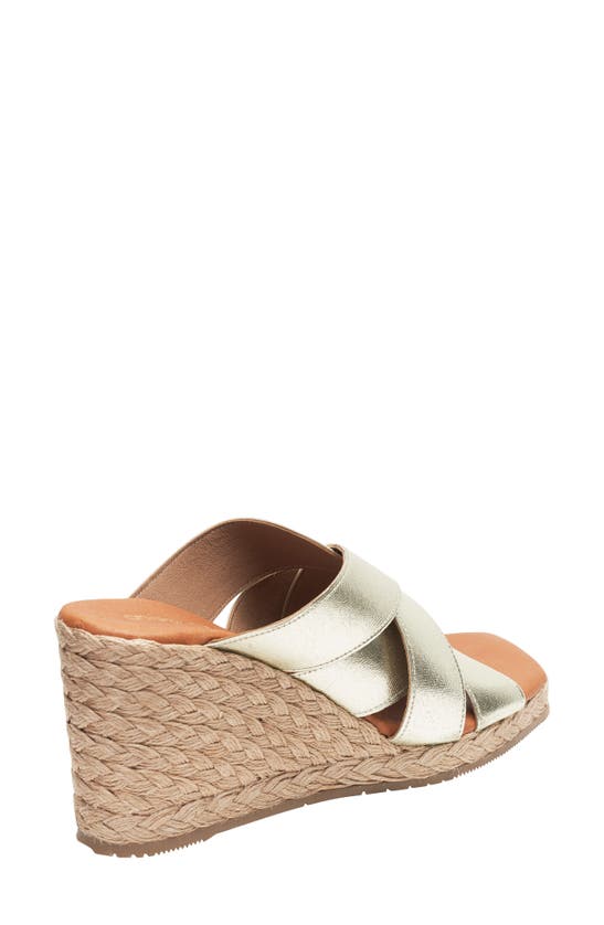 Shop Andre Assous Rachel Woven Strap Wedge Sandal In Platino